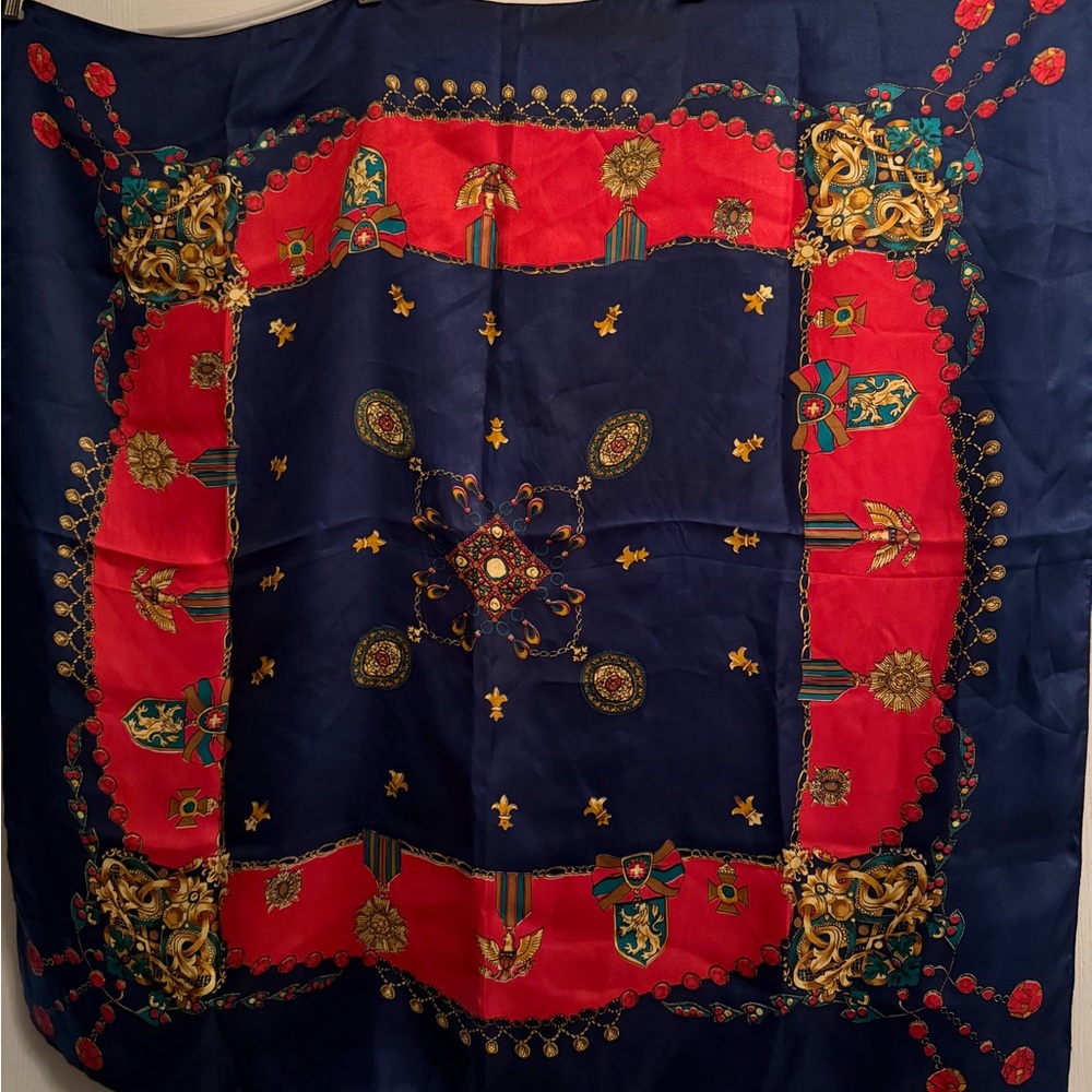Elegant Red and Blue Scarf